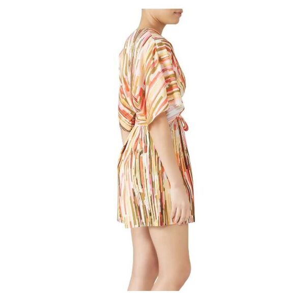 Slate & Willow Women's Striped Elliott Romper Orange Black Green Gold Size XS - Picture 2 of 11